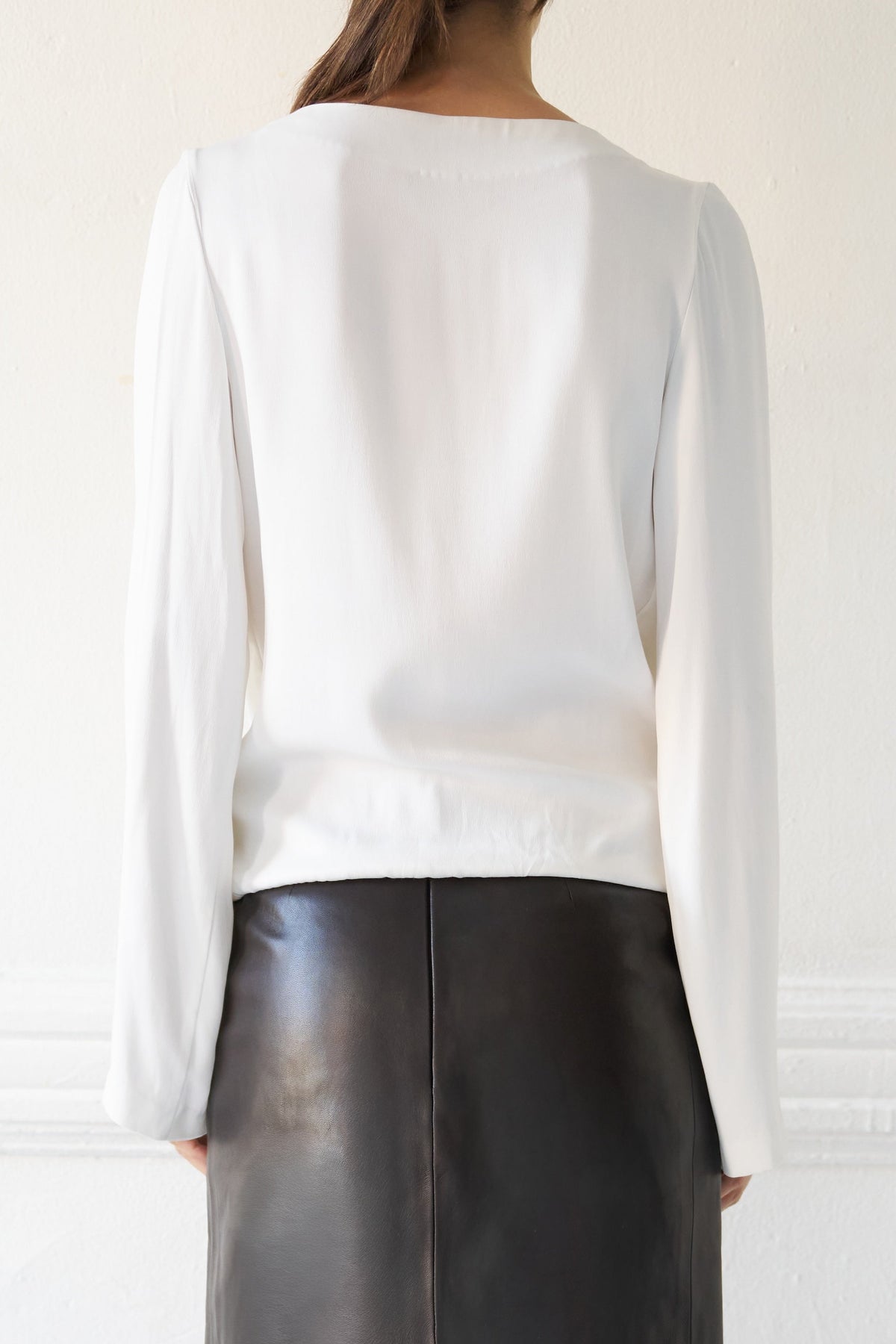Voile Draped Surplice Blouse