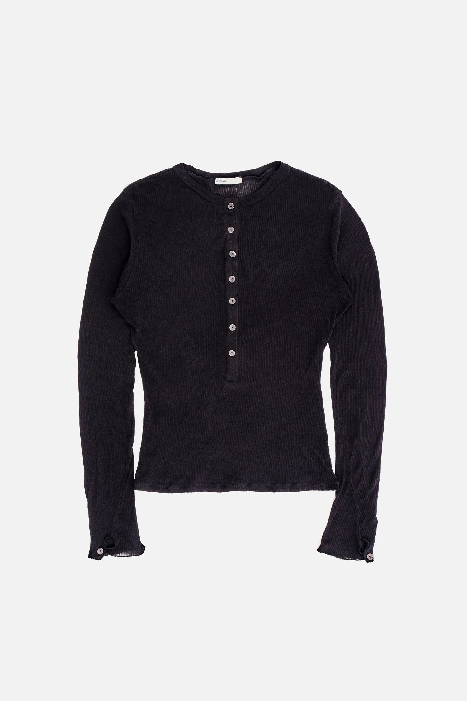 Nero Ribbed Henley – Sachraga