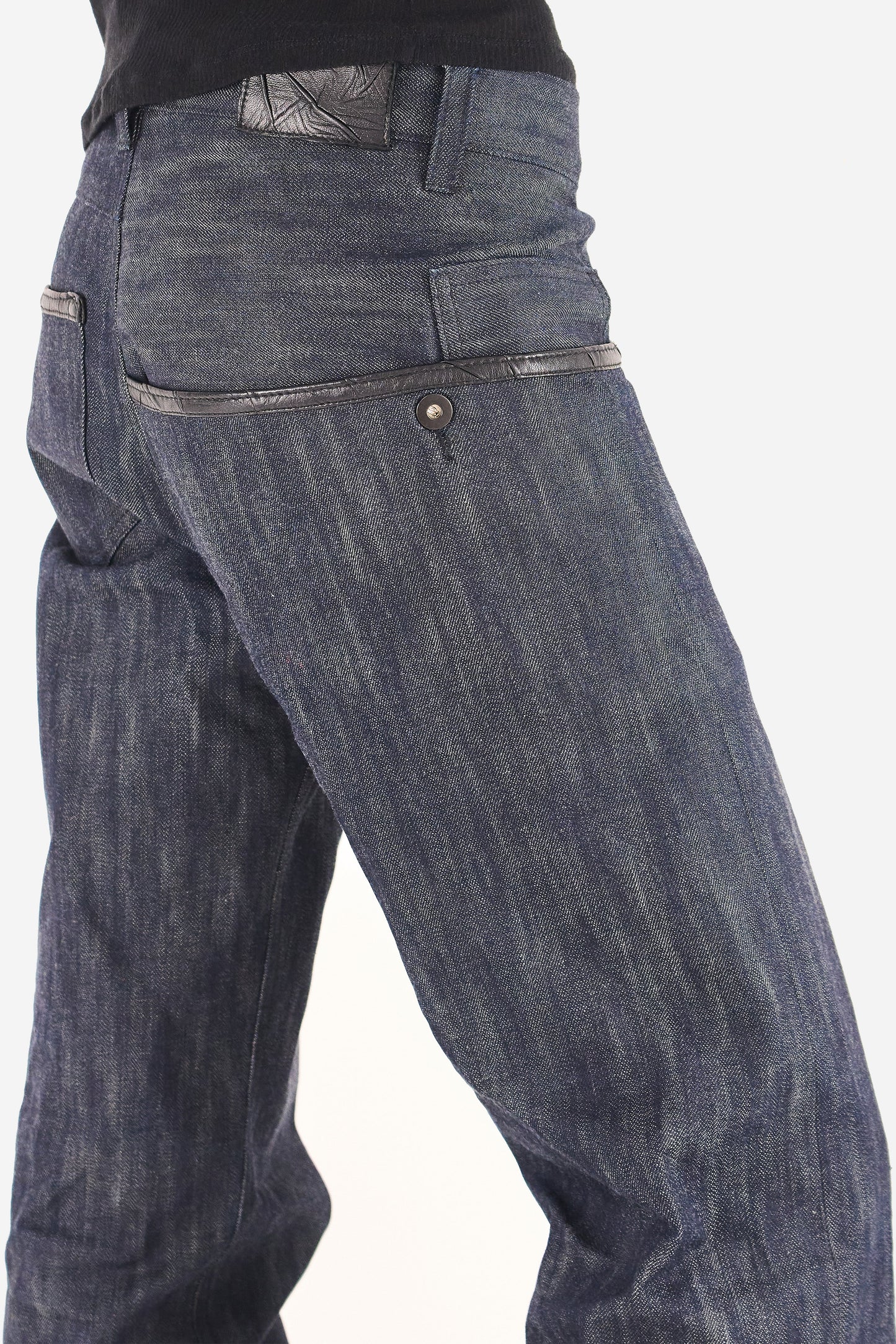 Sling Leather-Trimmed Selvedge Denim