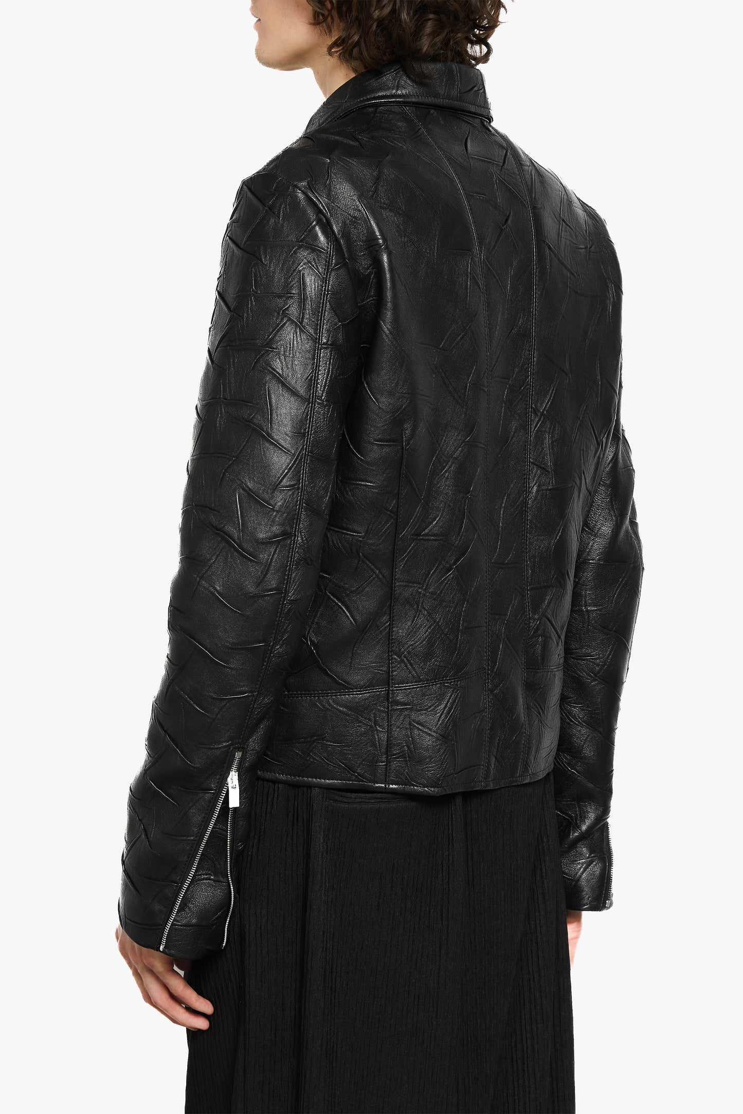 'Terrain' Hand-Creased Italian Leather Jacket