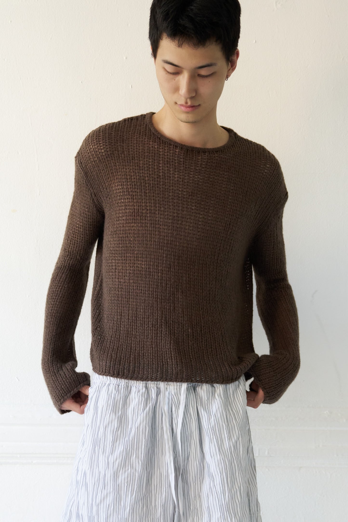 Loose-Gauge Mohair Knit Sweater