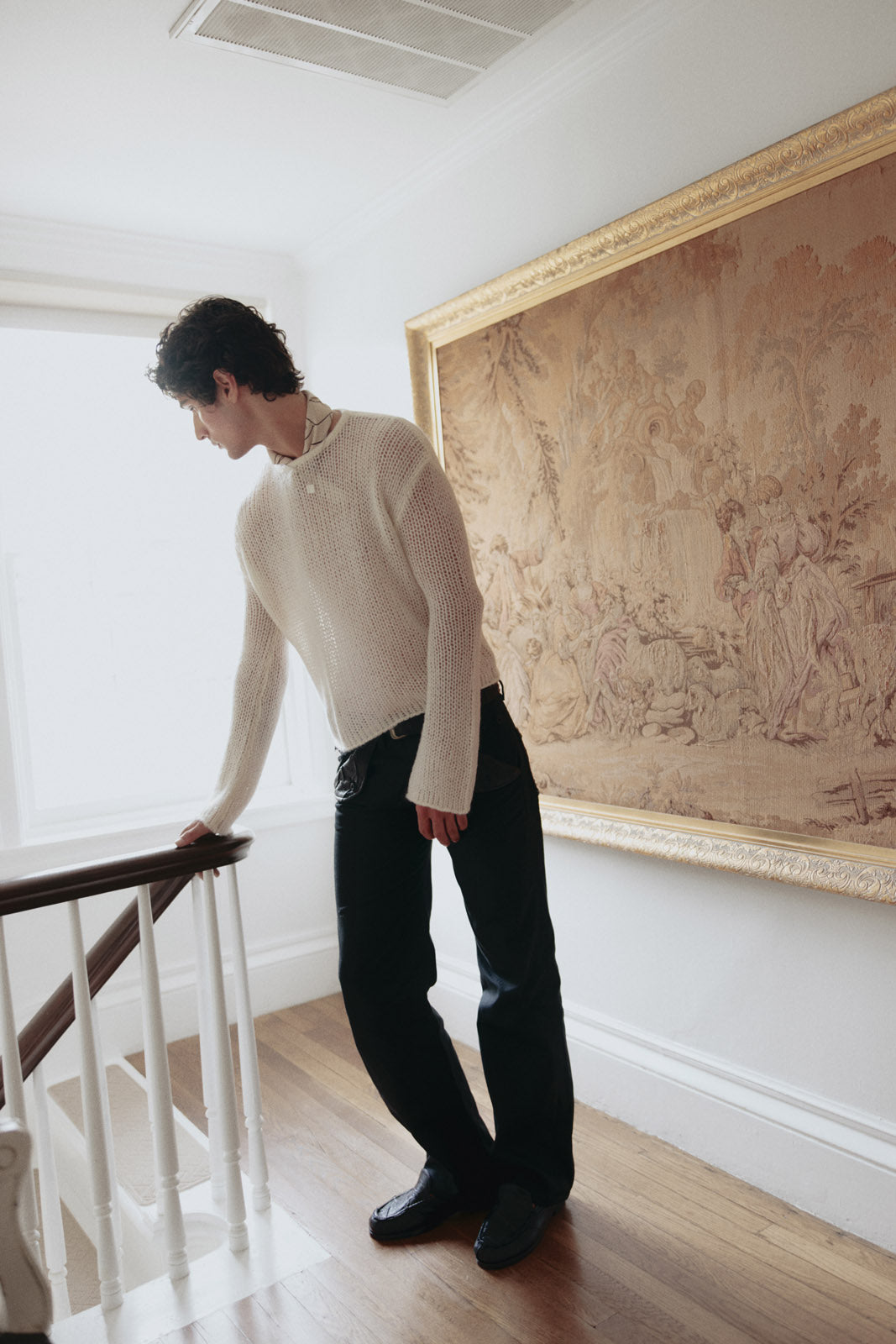 Loose-Gauge Mohair Knit Sweater