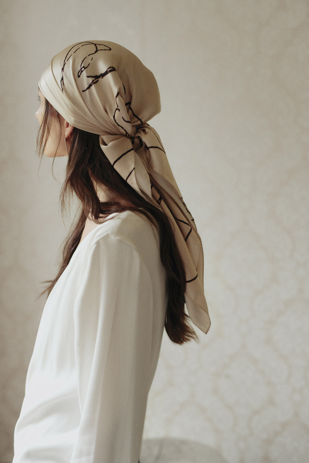 Portrait Silk Charmeuse Scarf