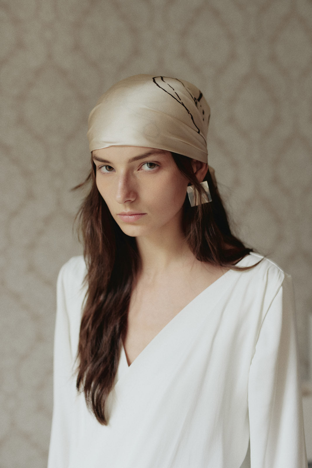 Portrait Silk Charmeuse Scarf