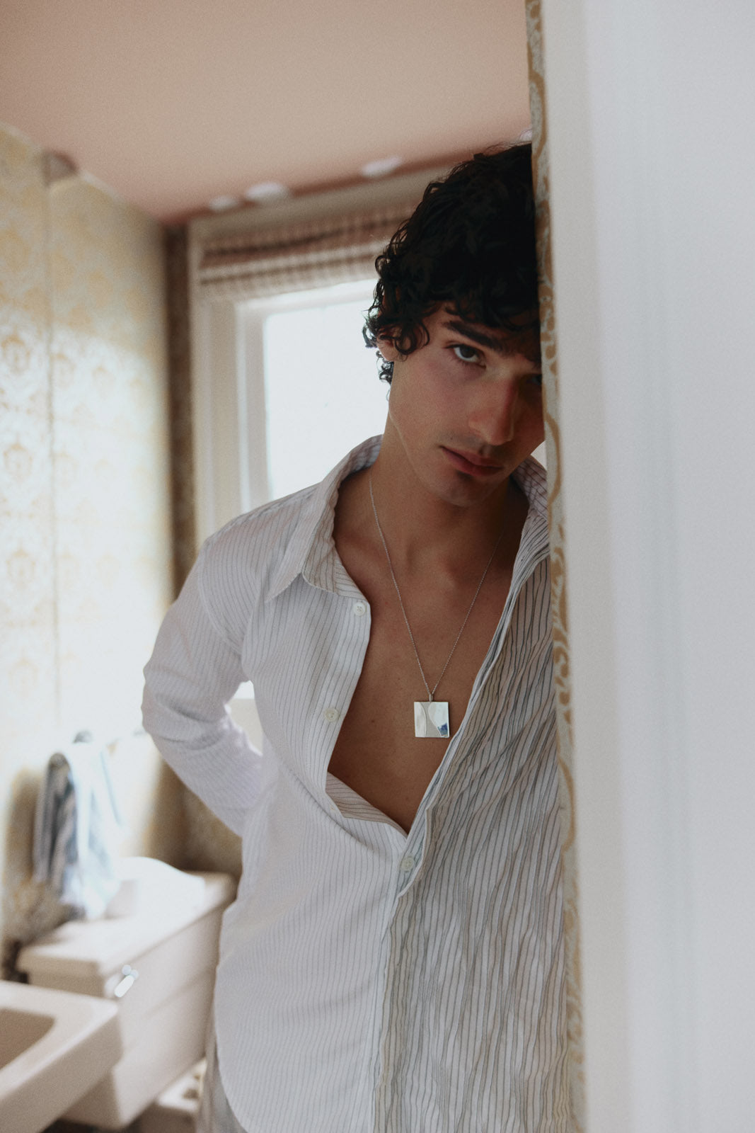 Phantom Creased Japanese Cotton Striped Shirt