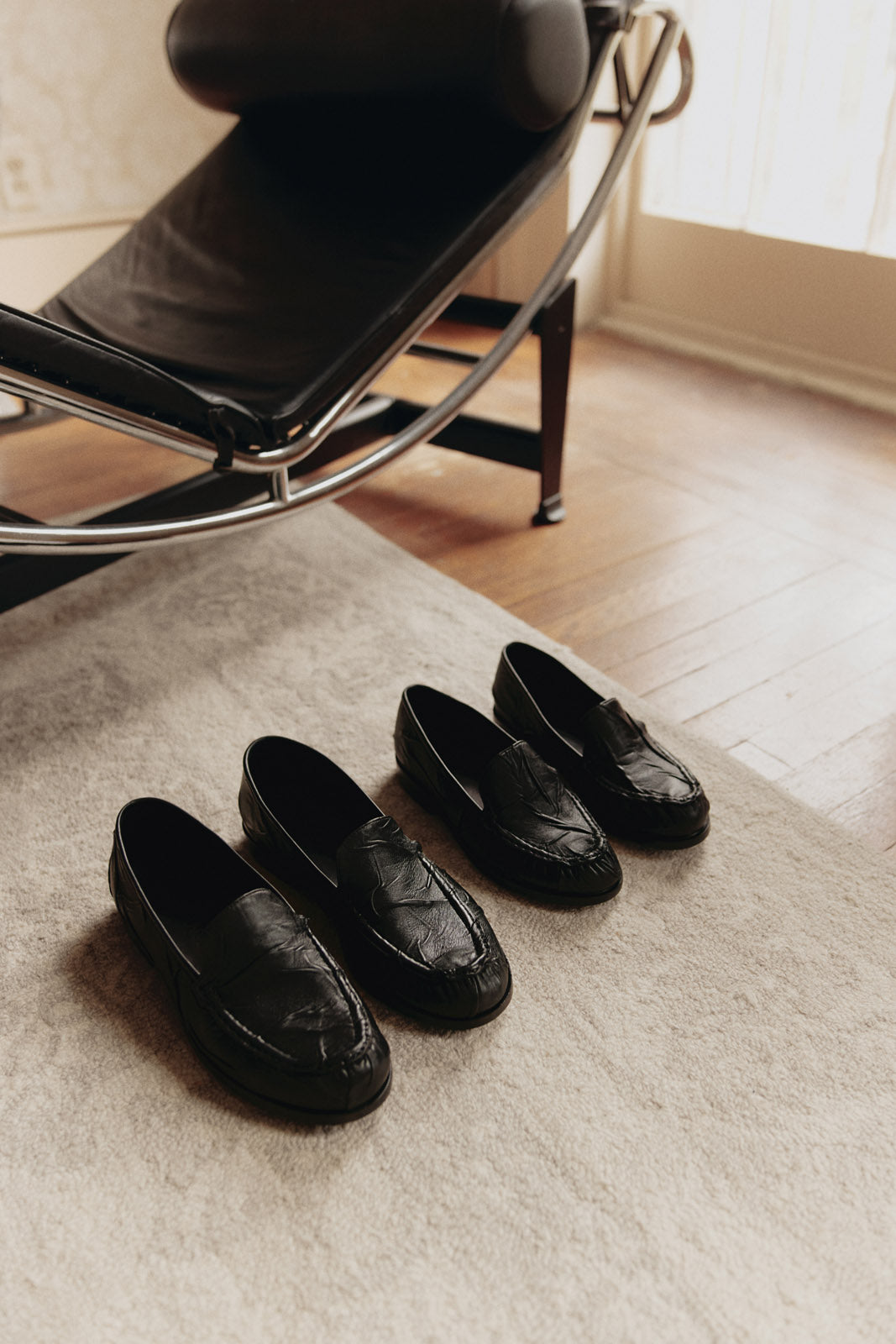 Creased Italian Leather Loafer