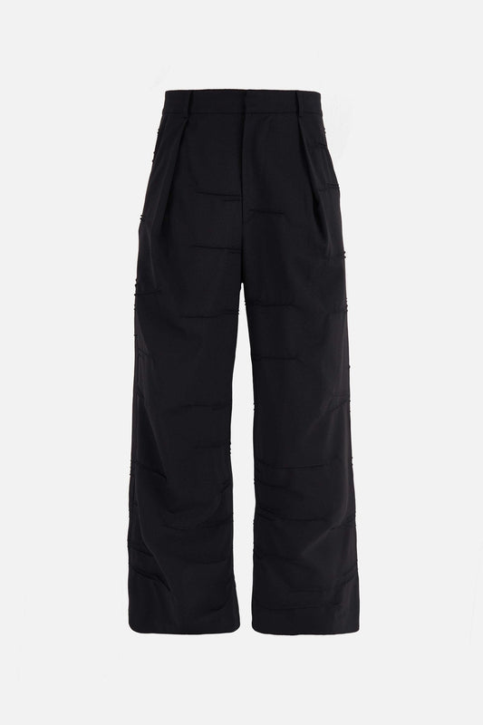 Braille Pleated Wool Trouser
