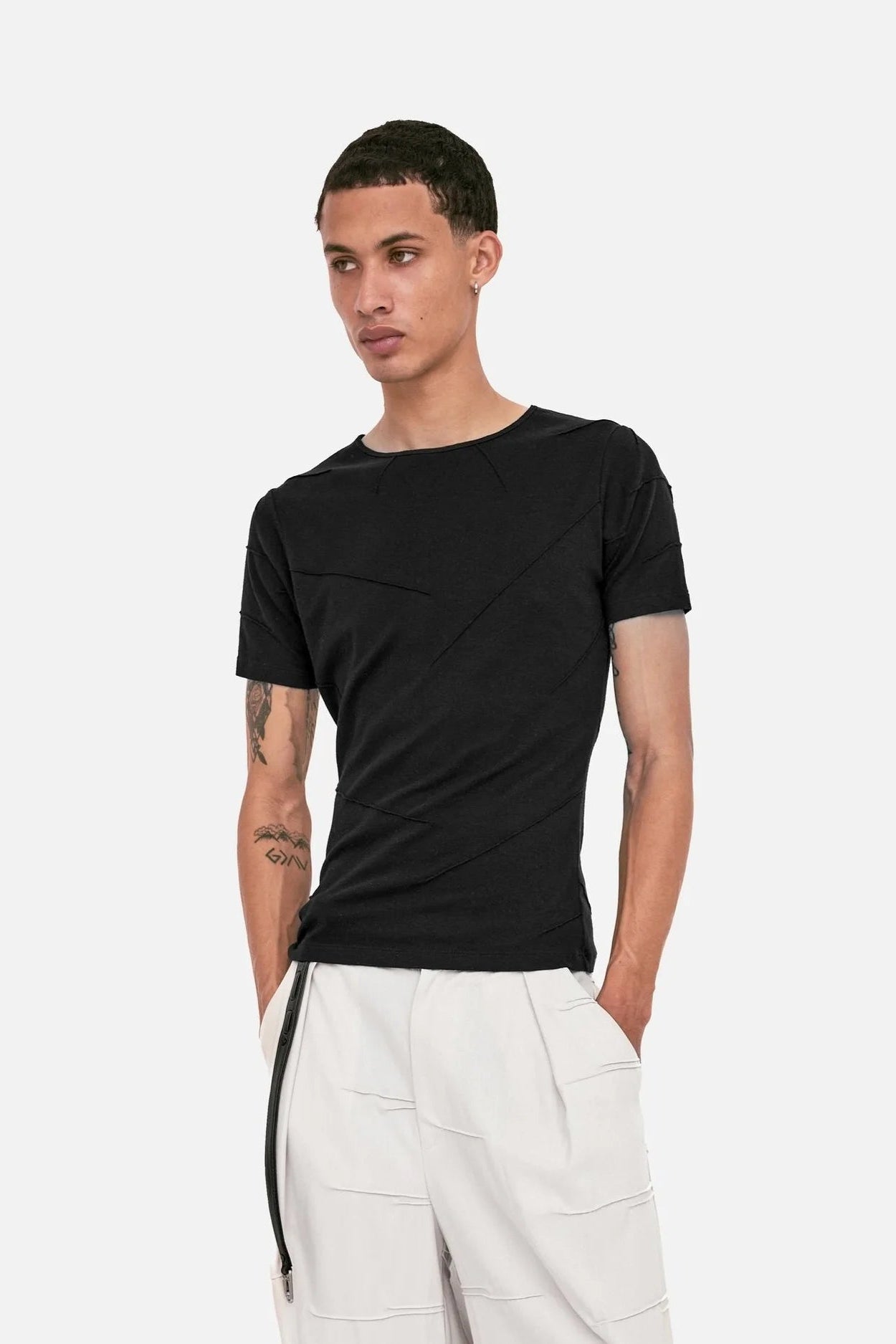 Braille T-Shirt - Deep Black - On Fig 1