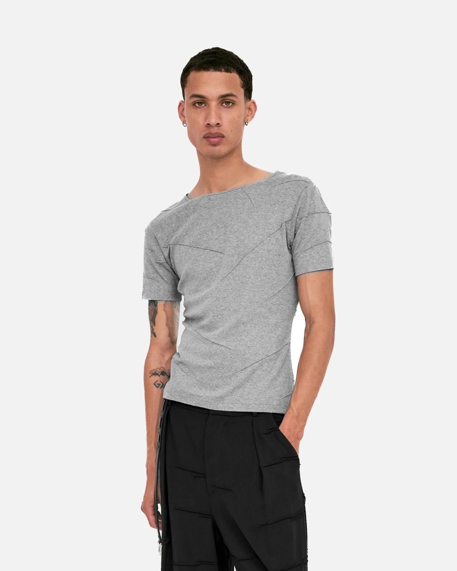 Braille T-Shirt - Heather Grey - On Fig 1