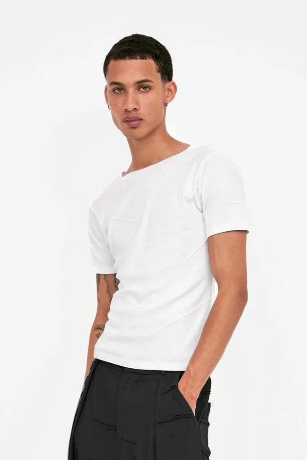 Braille T-Shirt - Pearl White - On Fig 1