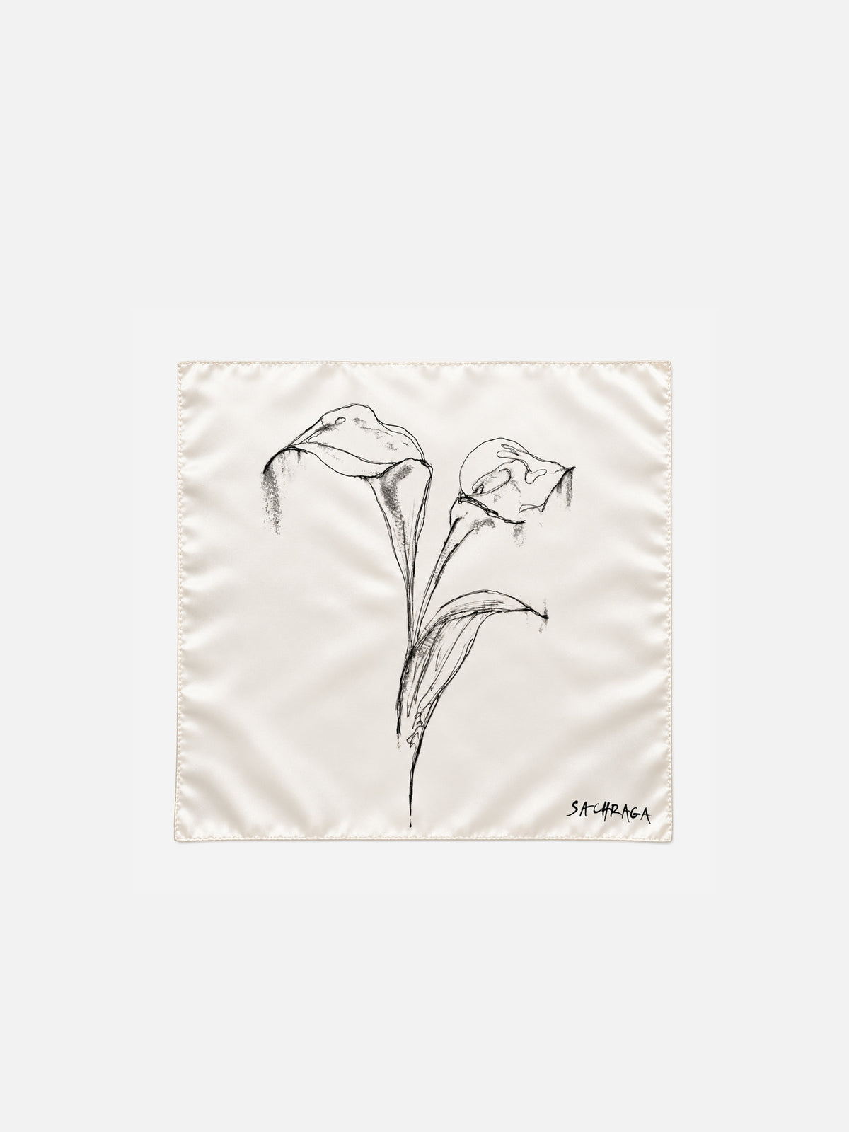 Calla Lilly Silk Charmeuse Scarf