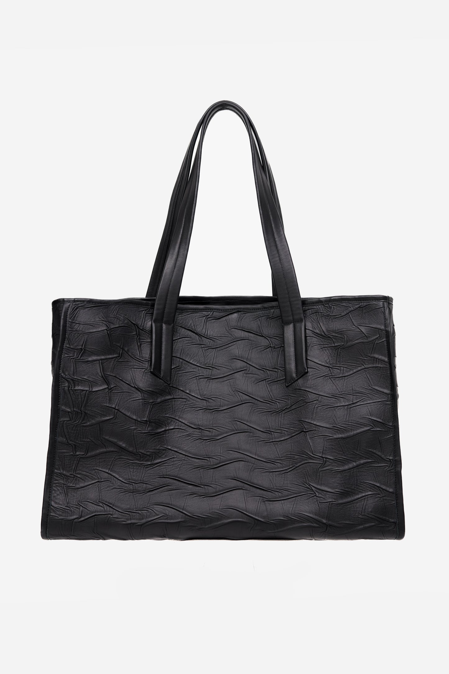 Italian Creased Leather Tote Bag 9km