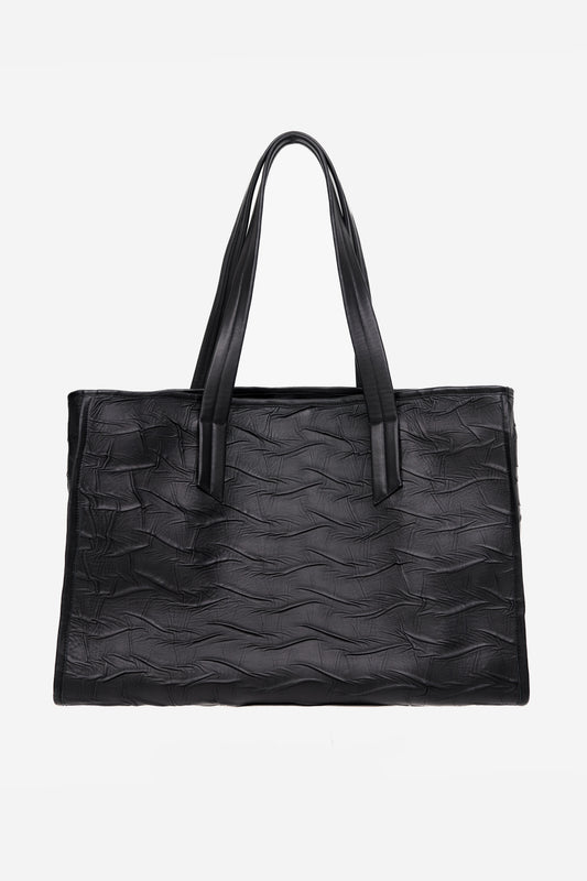 Italian Creased Leather Tote Bag 9km
