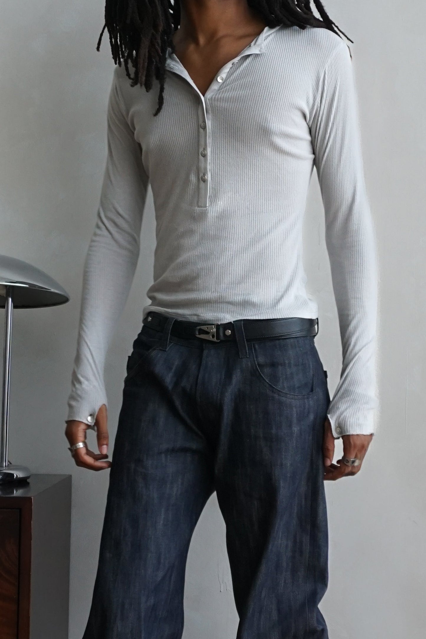 Nero Ribbed Henley