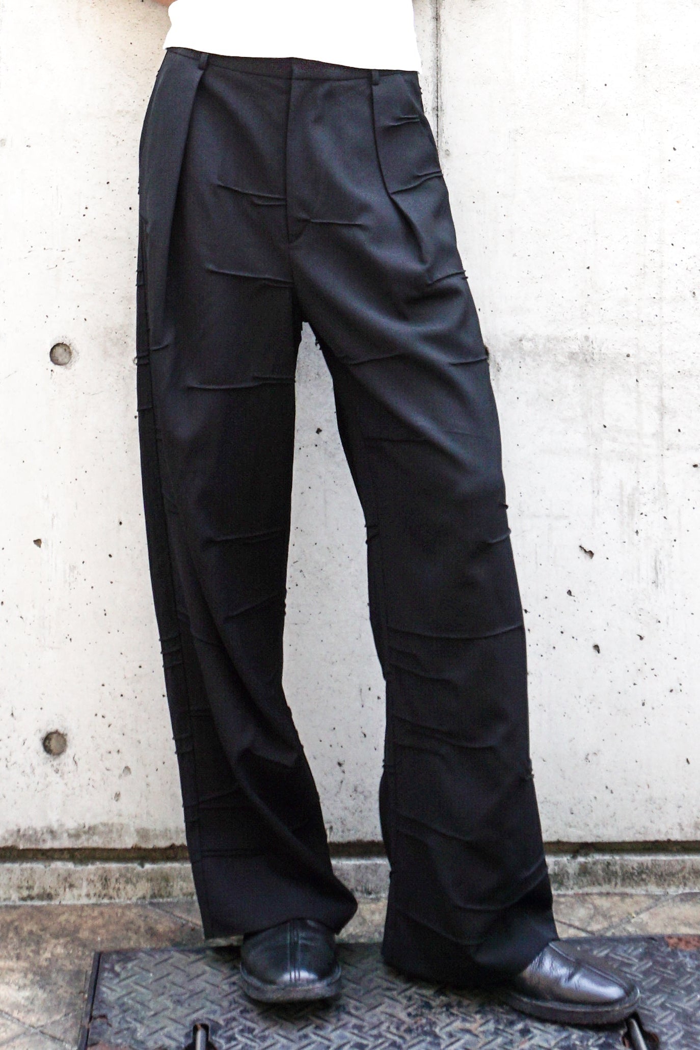 Braille Pleated Wool Trouser