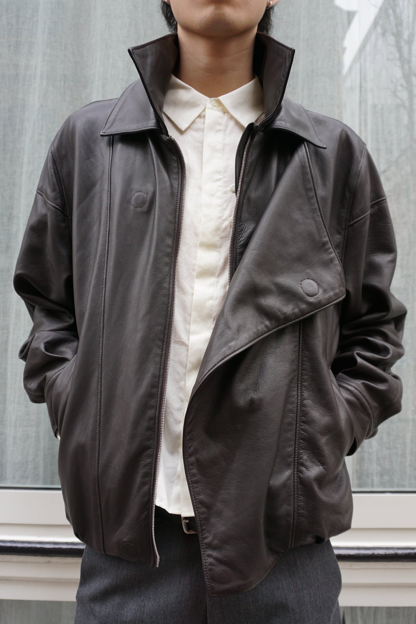 'Bureau' Leather Blouson