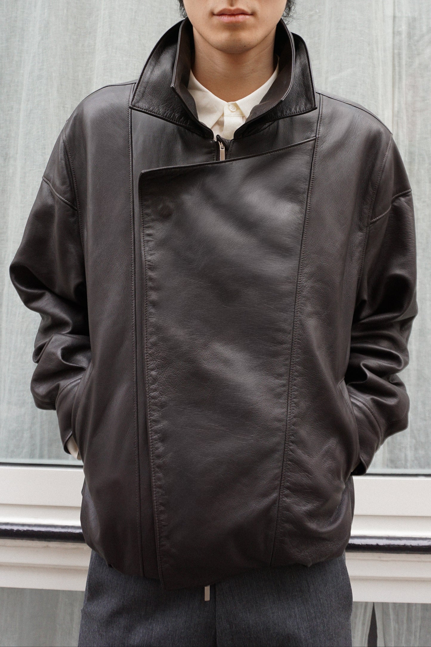 'Bureau' Leather Blouson