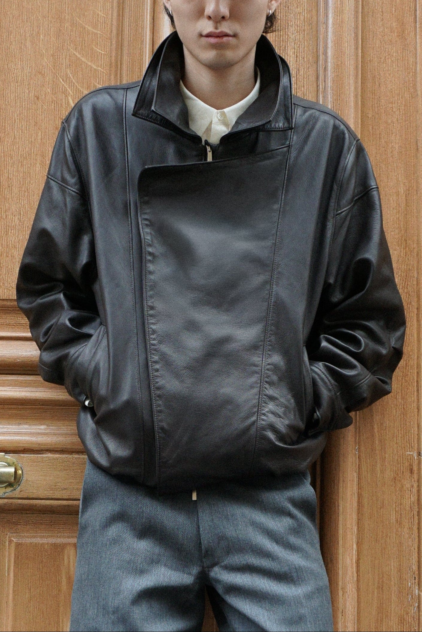 'Bureau' Leather Blouson