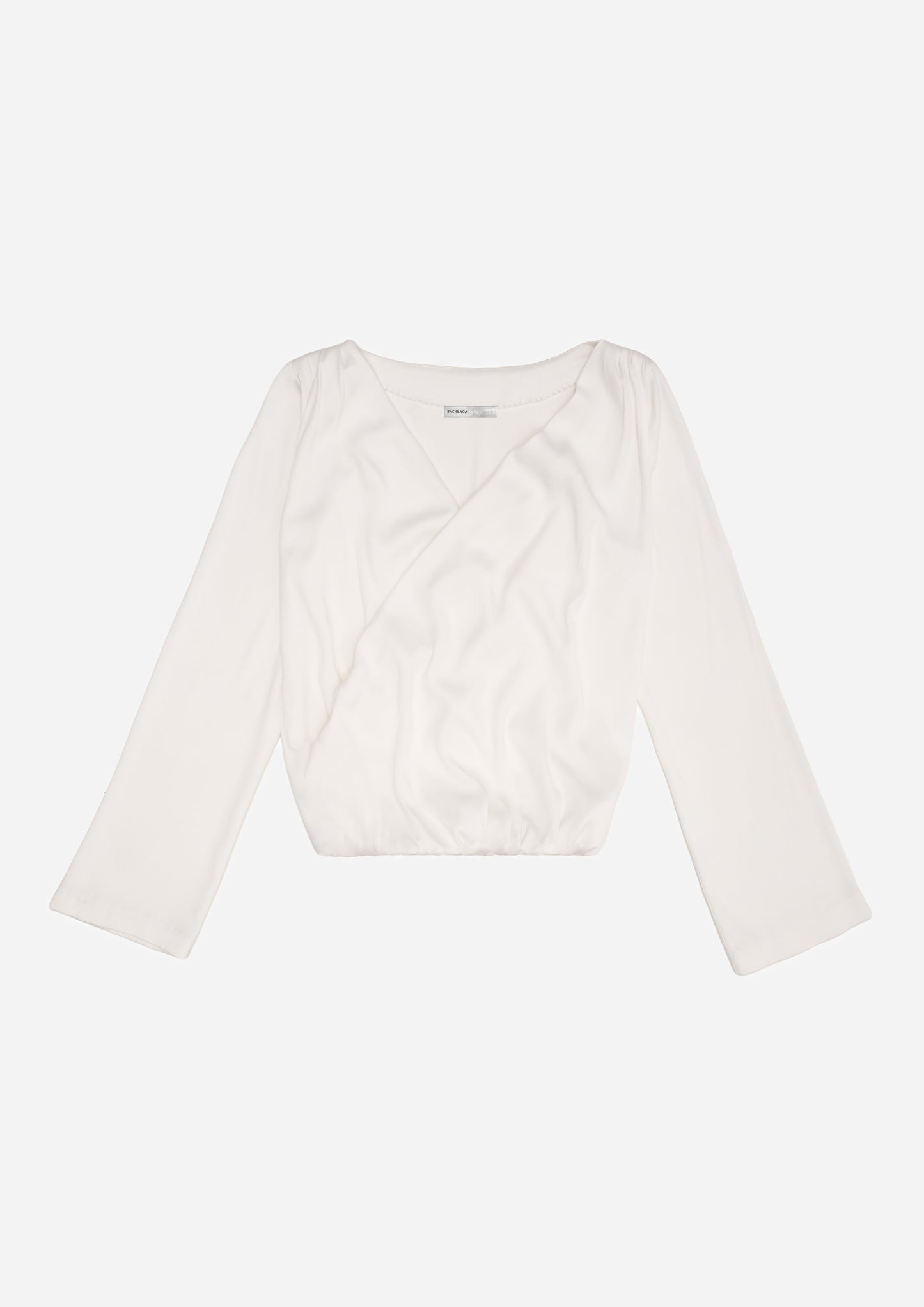 Voile Draped Surplice Blouse