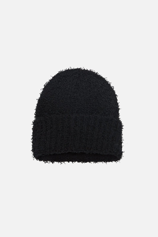 Fringe Beanie - Obsidian - Flat 1