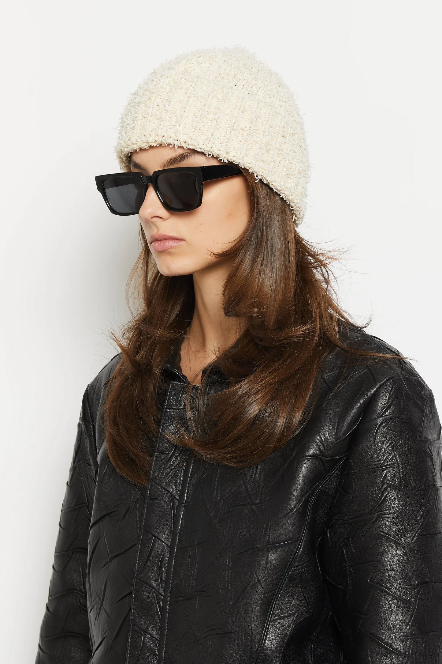 Fringe Beanie - Plaster - On Fig 1