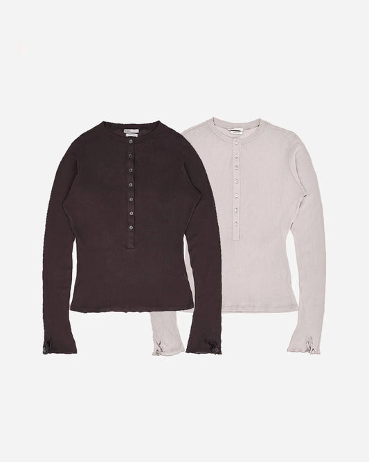 Nero Ribbed Knit Henley (Two-Pack)