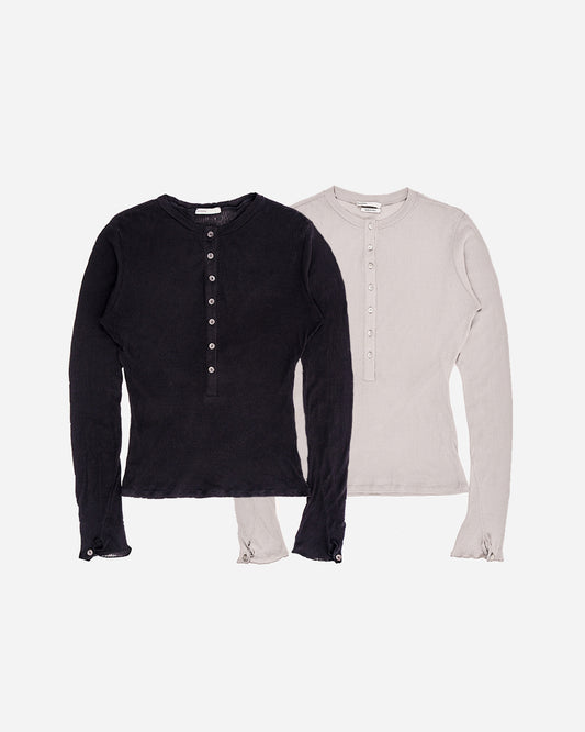 Nero Ribbed Knit Henley (Two-Pack)