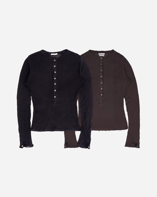 Nero Ribbed Knit Henley (Two-Pack)