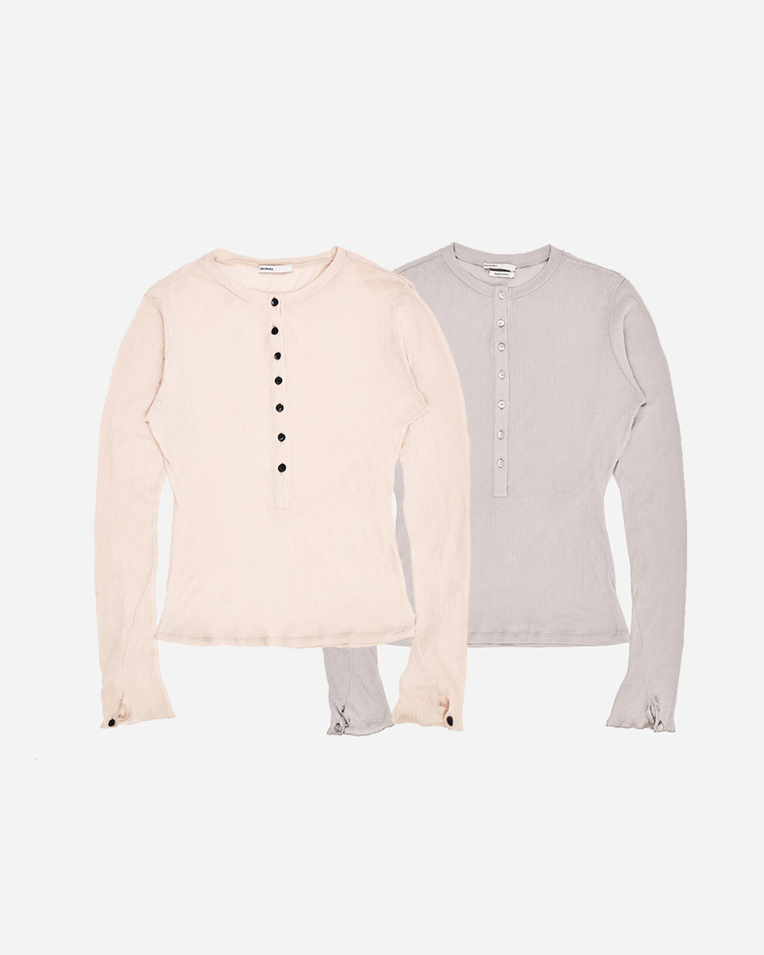 Nero Ribbed Knit Henley (Two-Pack)