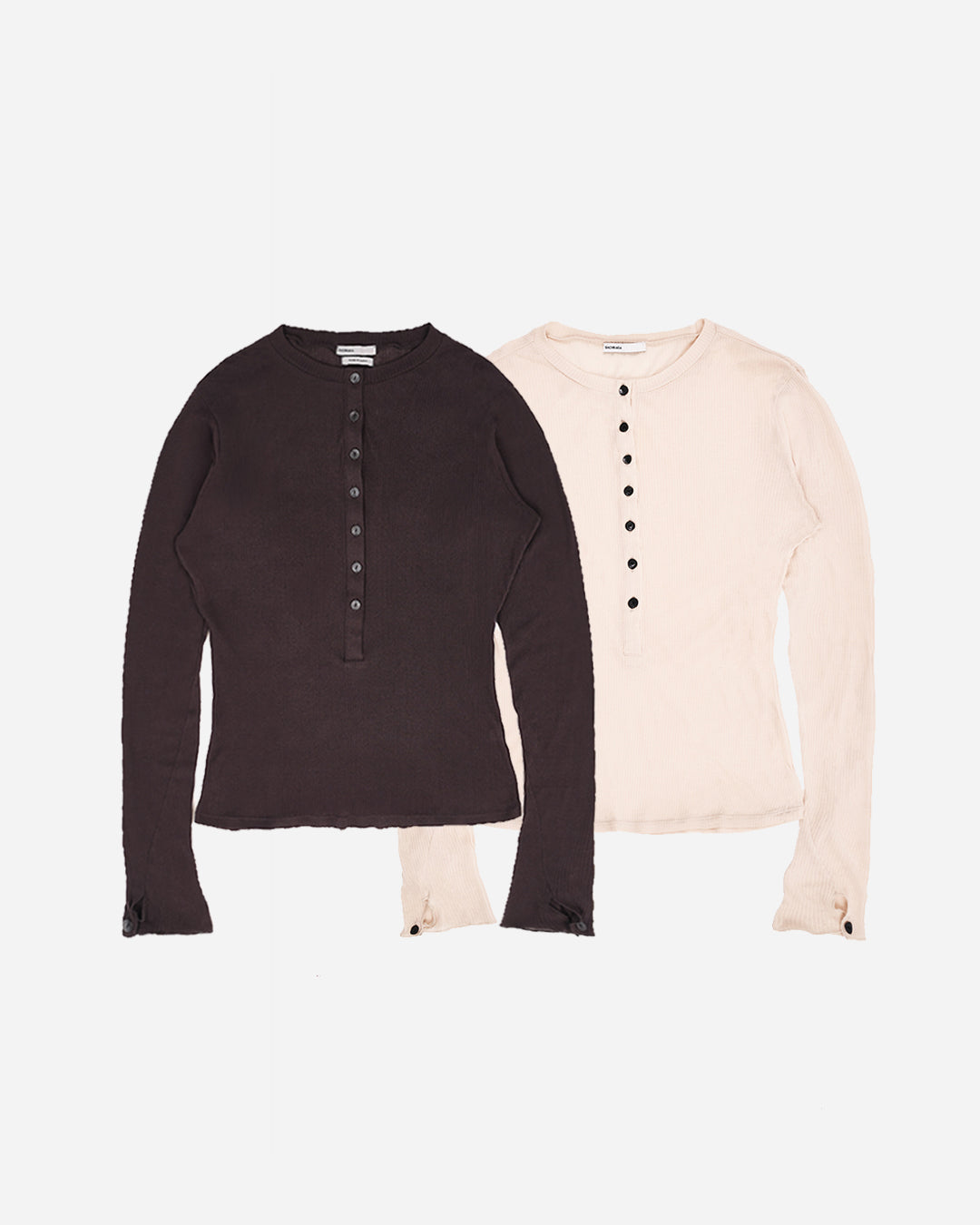 Nero Ribbed Knit Henley (Two-Pack)