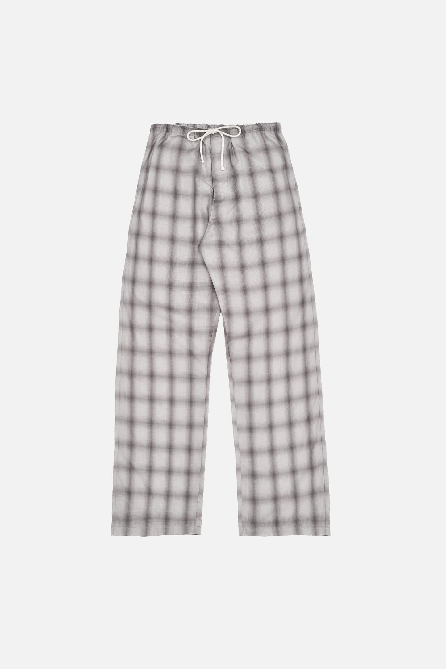 Lichen Japanese Shadow-Plaid Drawstring Trousers