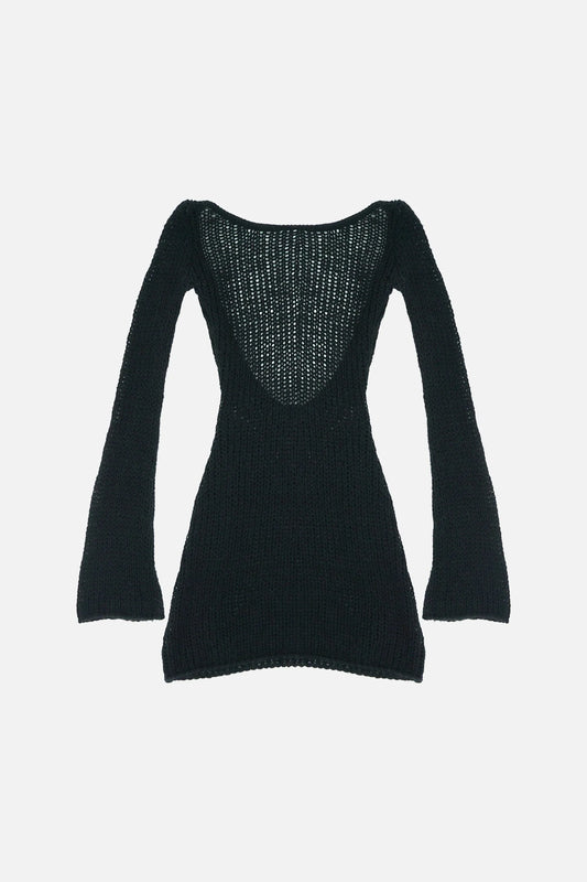 Loose-Gauge Backless Dress