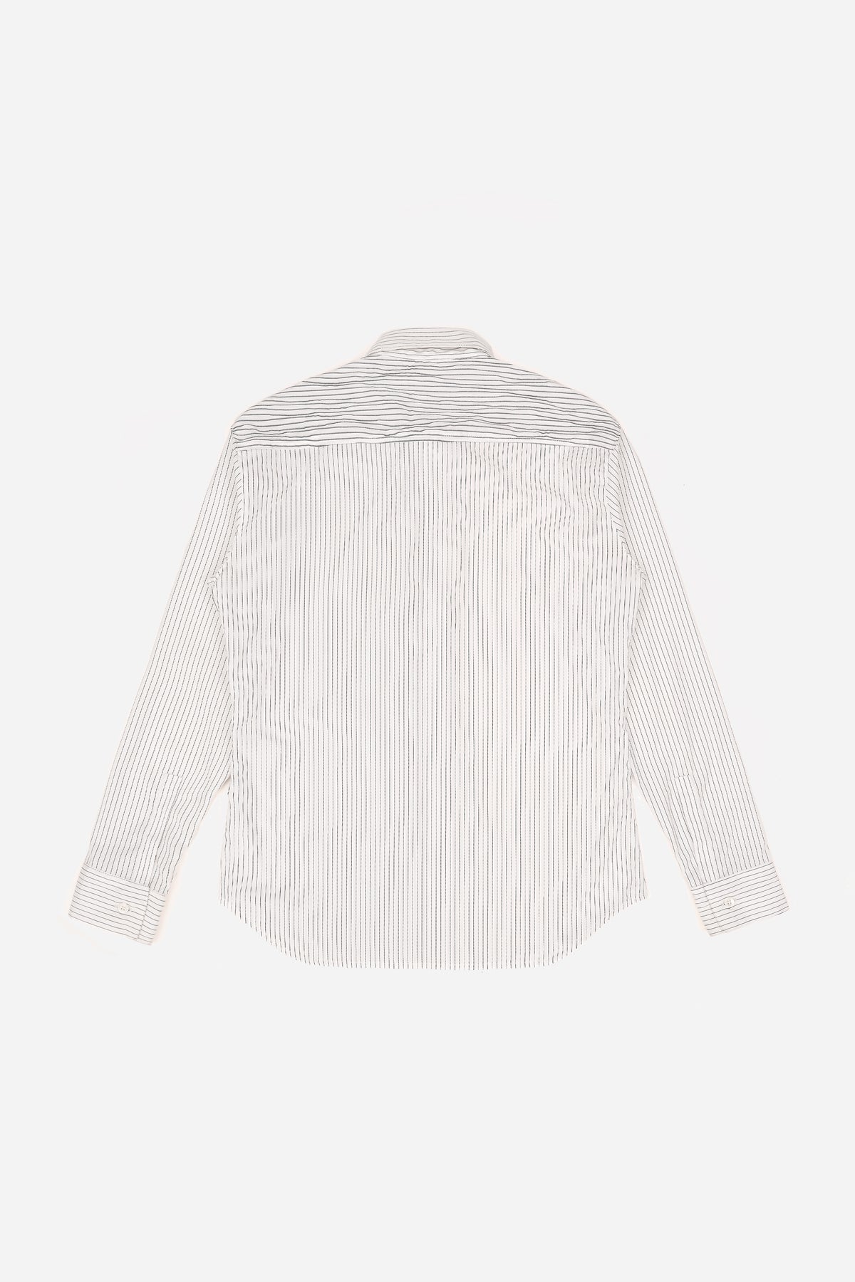 Phantom Creased Japanese Cotton Striped Shirt