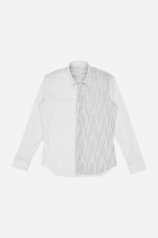 Phantom Creased Japanese Cotton Striped Shirt