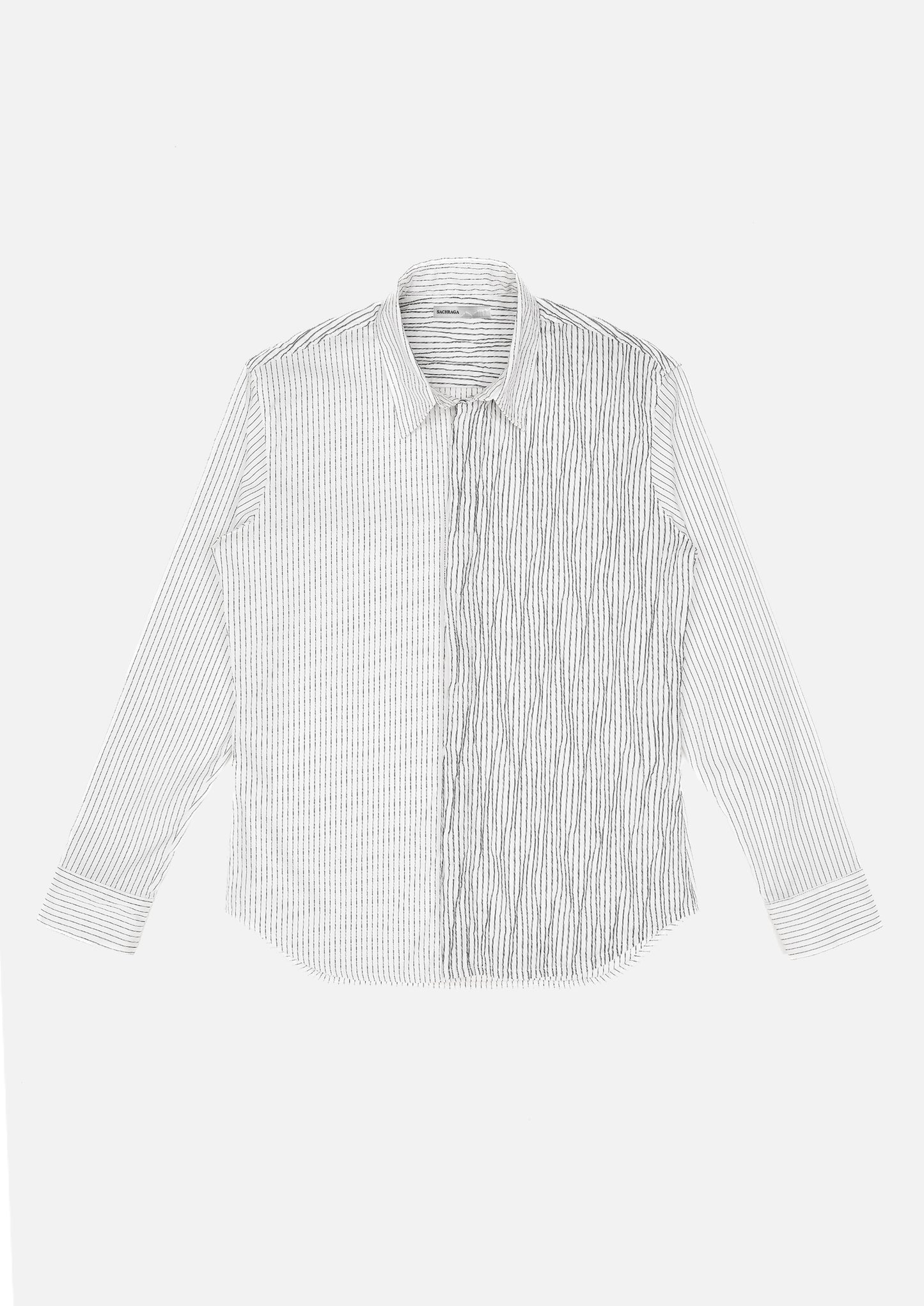 Phantom Creased Japanese Cotton Striped Shirt