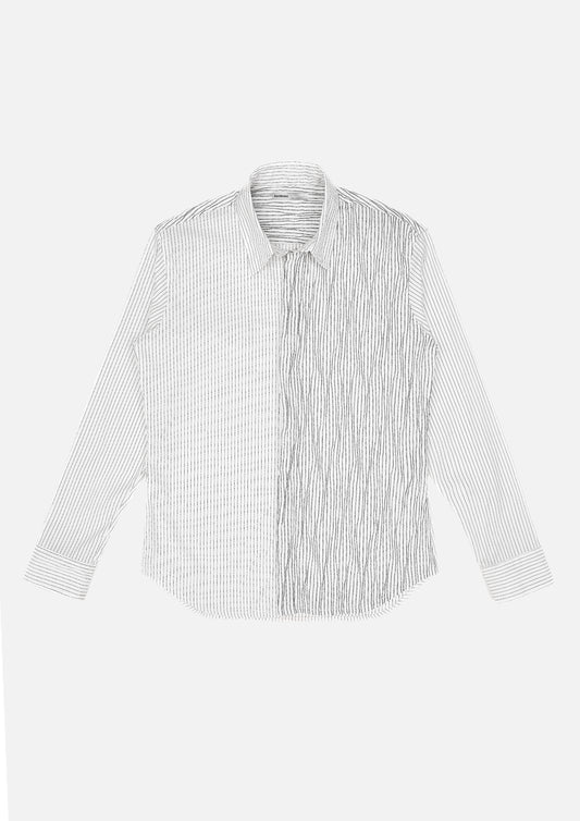 Phantom Creased Japanese Cotton Striped Shirt