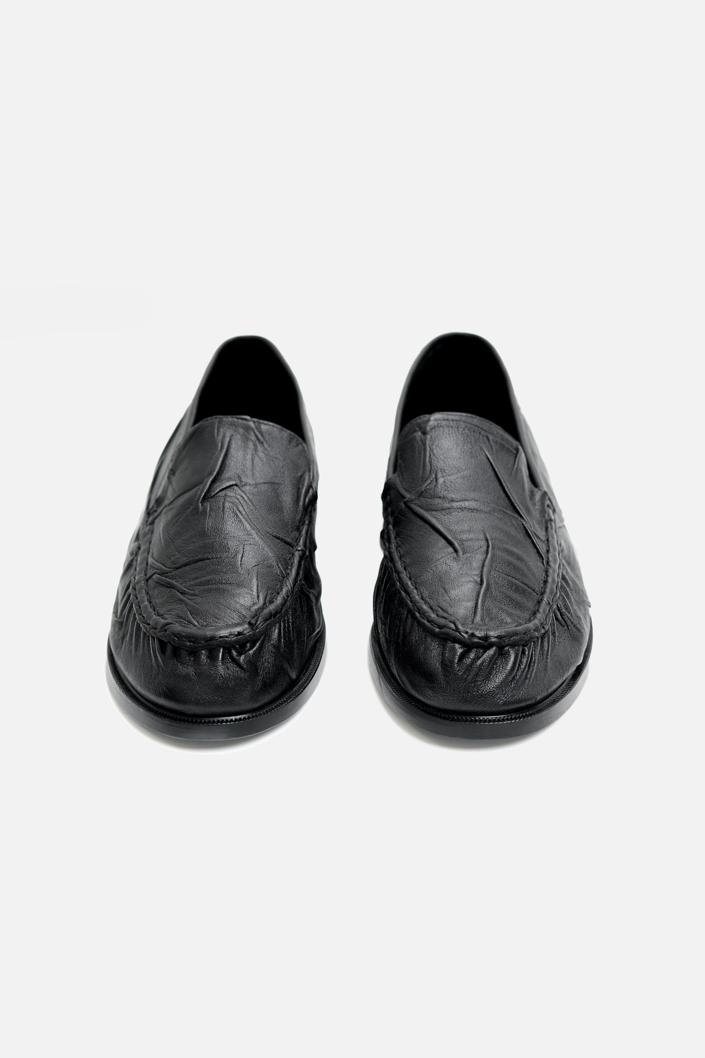 Creased Italian Leather Loafer