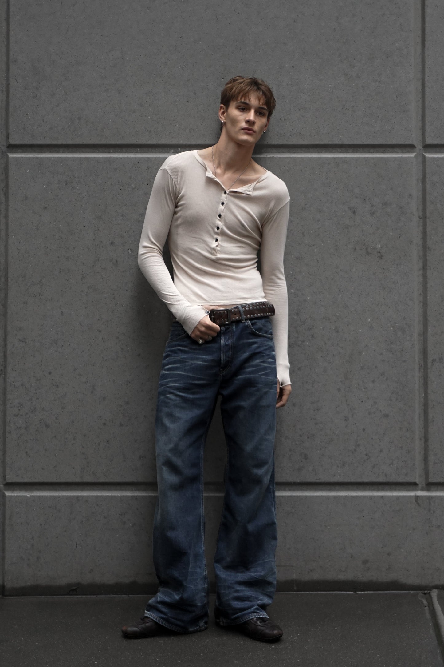 Nero Ribbed Henley
