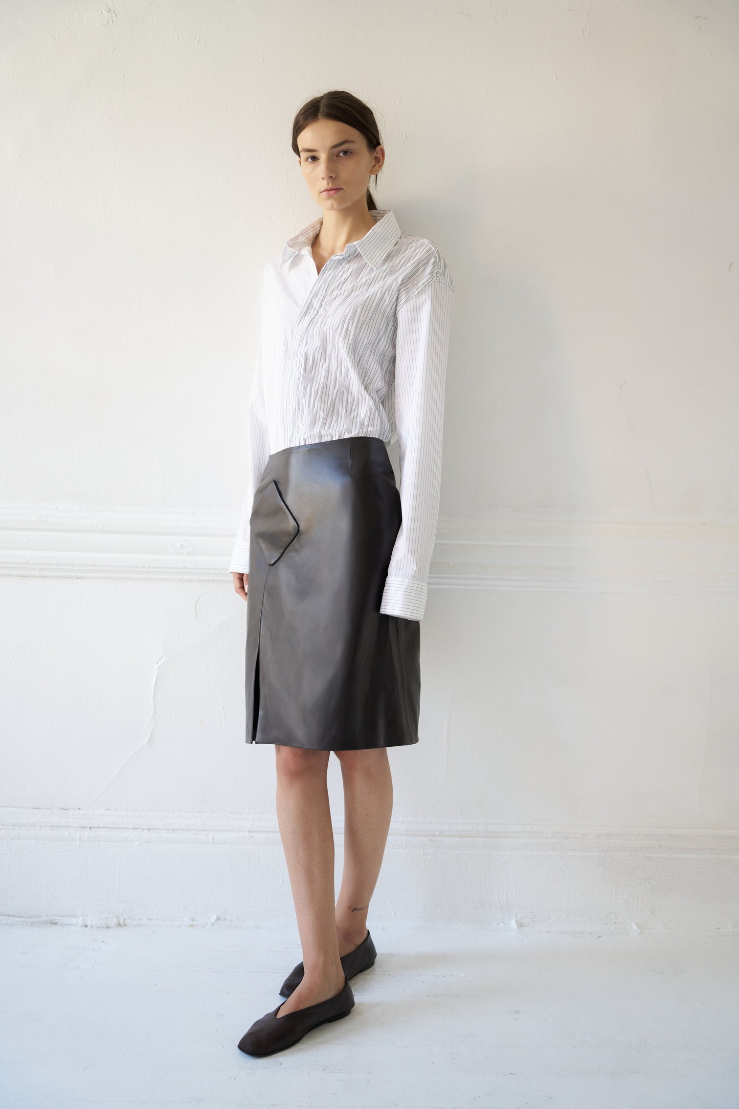 Phantom Creased Japanese Cotton Striped Shirt