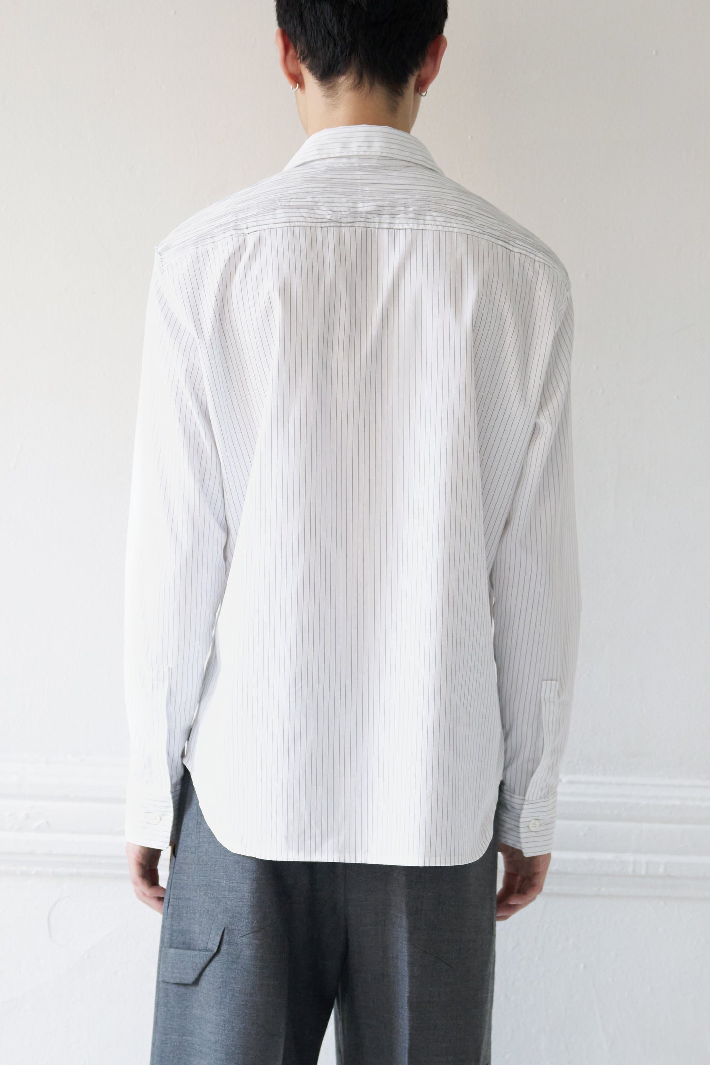 Phantom Creased Japanese Cotton Striped Shirt